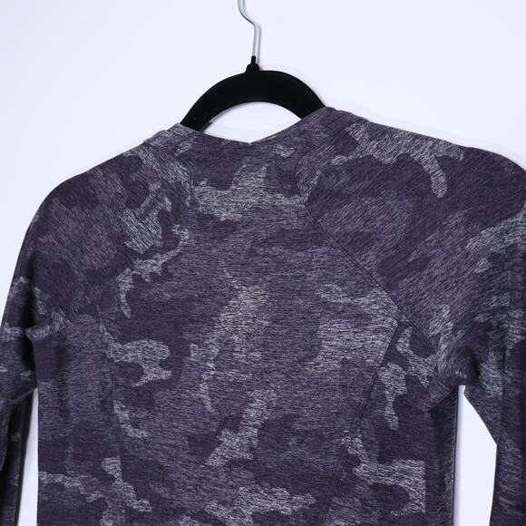 LULULEMON Runderful Long Sleeve Incognito Camo Heathered Black Active Women's 4 - Picture 5 of 8